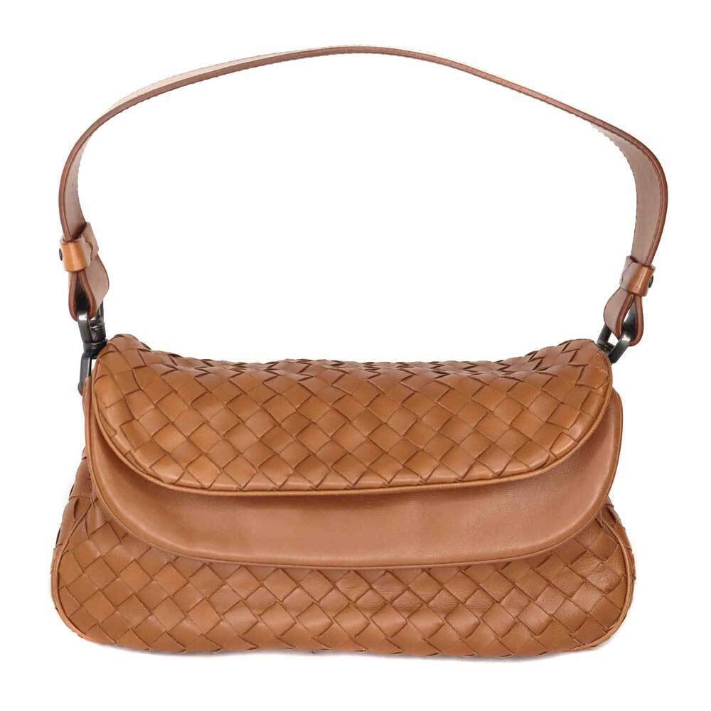 Bottega Veneta One Shoulder Hobo Bag Brown Leather